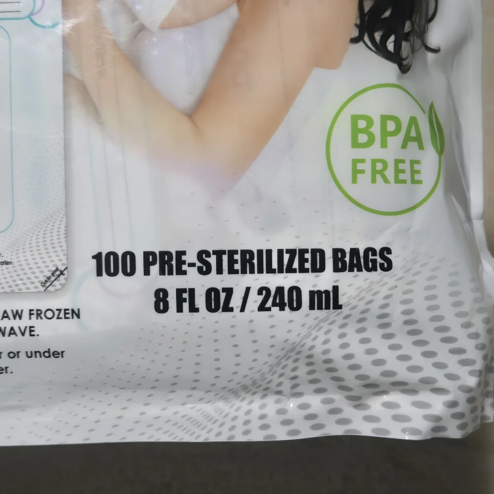 Breast milk storage bags, 100 8oz BAGS freezer safe food bags